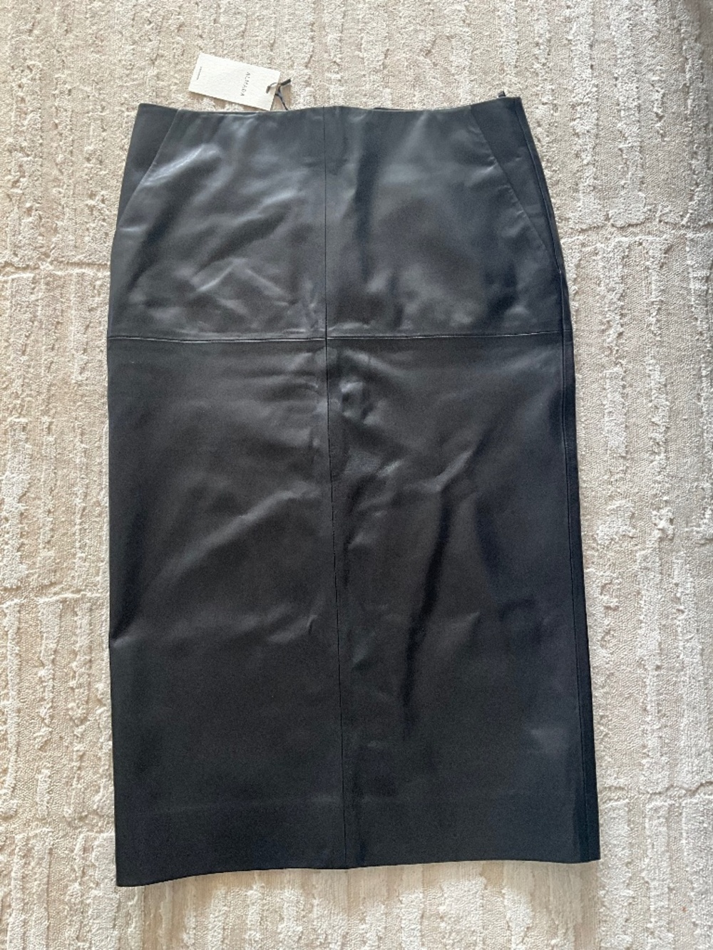 Almada Leather midi skirt